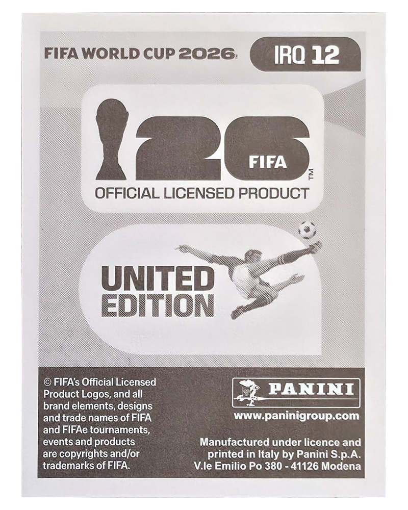Panini FIFA WM 2026 United - IRQ 12 - Ali Jasim