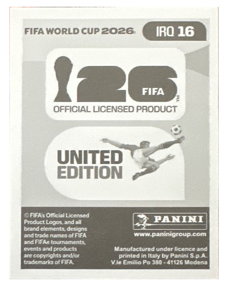 Panini FIFA WM 2026 United - IRQ 16 - Marko Farji