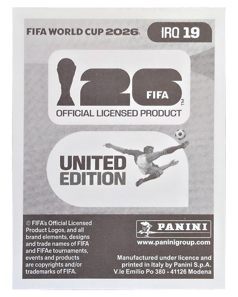 Panini FIFA WM 2026 United - IRQ 19 - Aymen Hussein