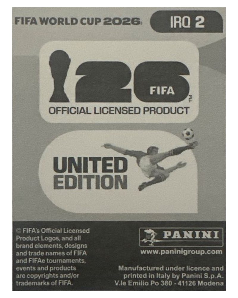 Panini FIFA WM 2026 United - IRQ 2 - Jalal Hassan