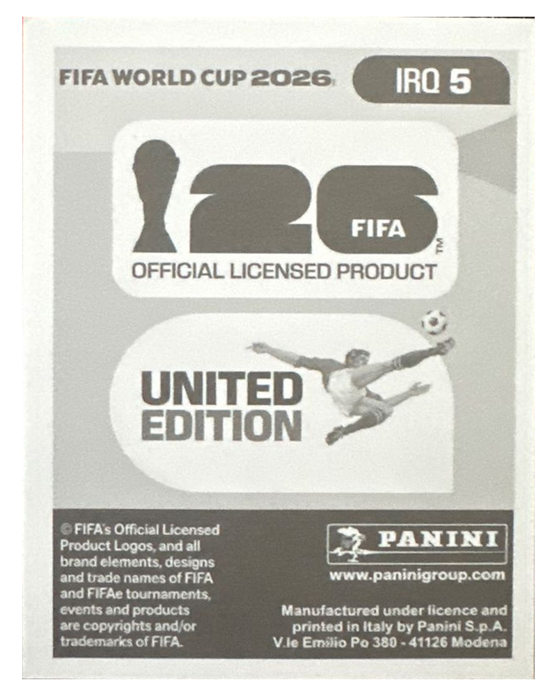 Panini FIFA WM 2026 United - IRQ 5 - Akam Hashem