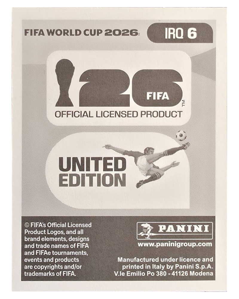 Panini FIFA WM 2026 United - IRQ 6 - Merchas Doski