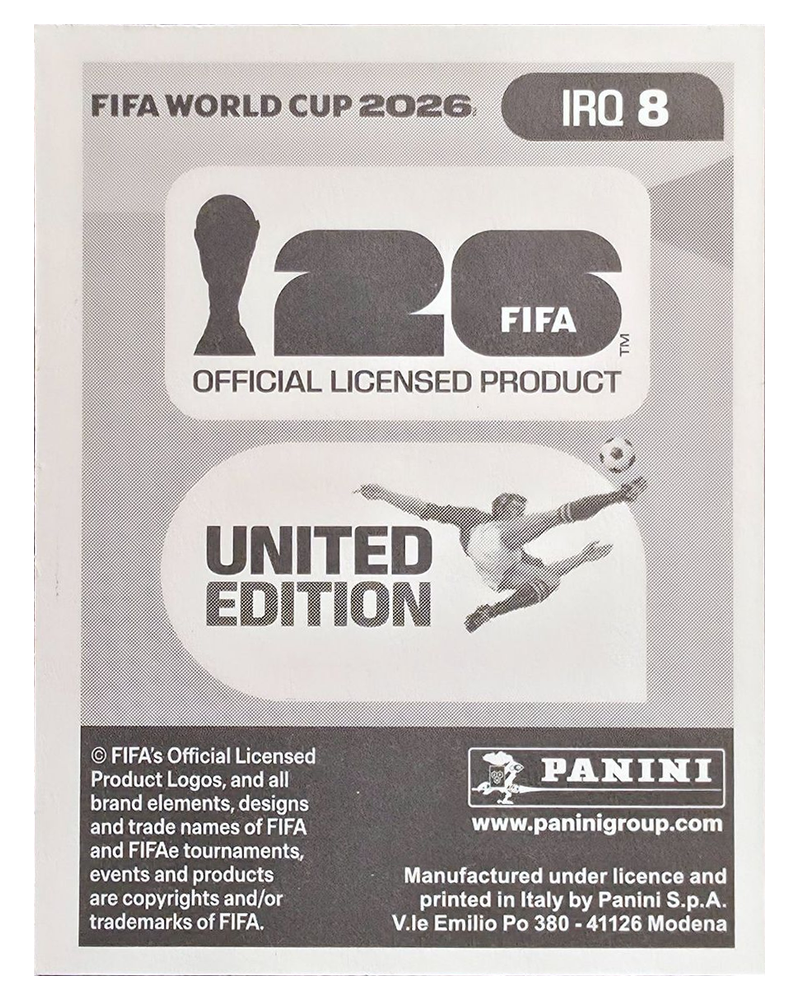 Panini FIFA WM 2026 United - IRQ 8 - Manaf Younis