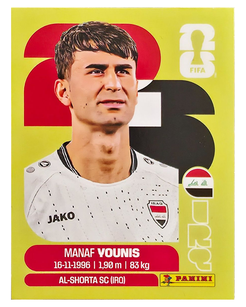 Panini FIFA WM 2026 United - IRQ 8 - Manaf Younis