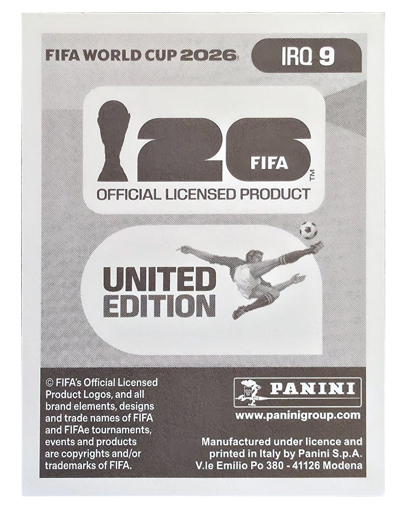 Panini FIFA WM 2026 United - IRQ 9 - Zidane Iqbal