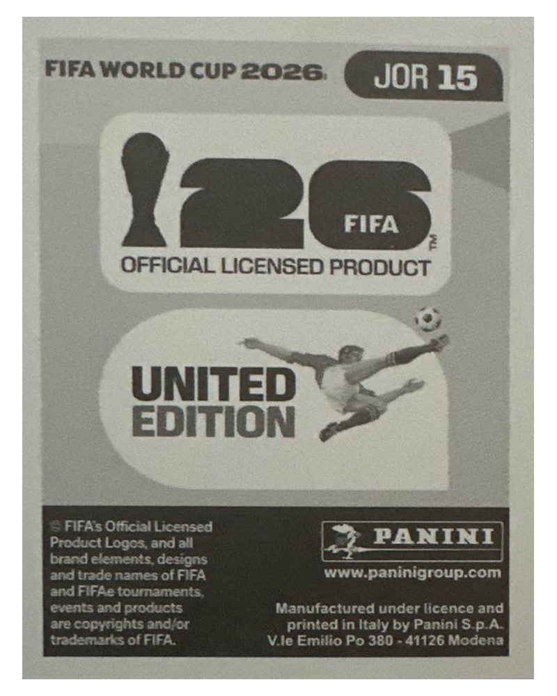 Panini FIFA WM 2026 United - JOR 15 - Musa Al-Taamari