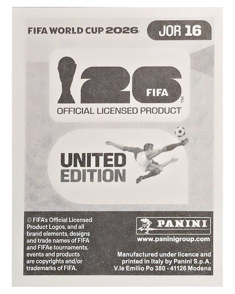 Panini FIFA WM 2026 United - JOR 16 - Yazan Al-Naimat