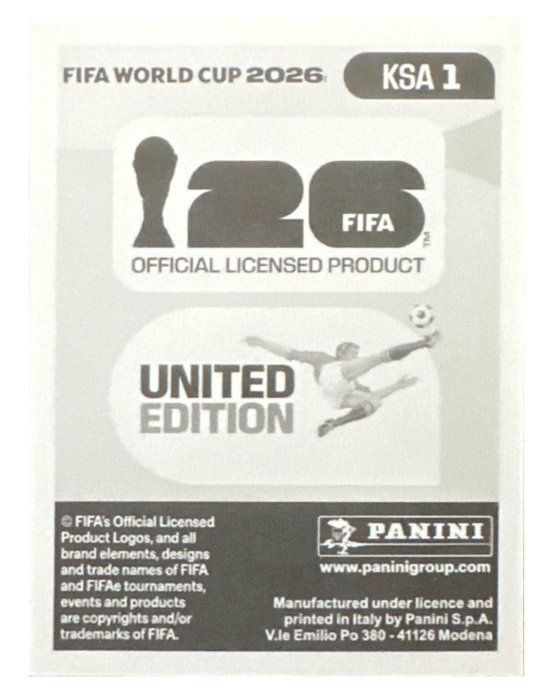 Panini FIFA WM 2026 United - KSA 1 - Team Logo