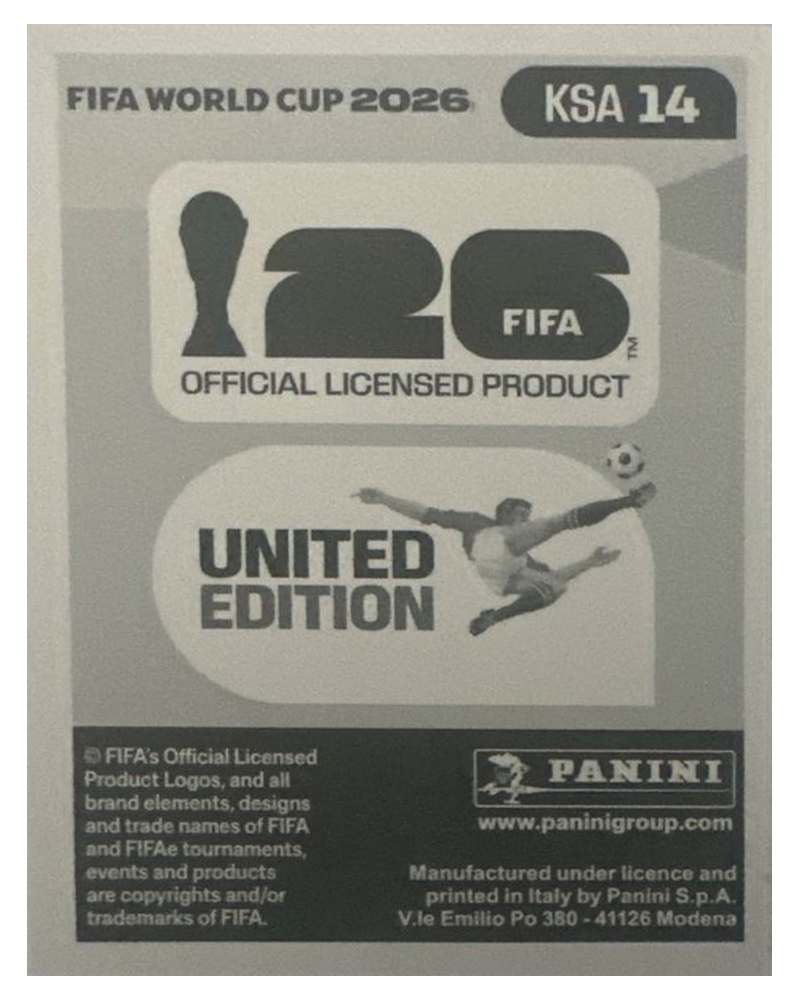 Panini FIFA WM 2026 United - KSA 14 - Saleh Abu Alshamat