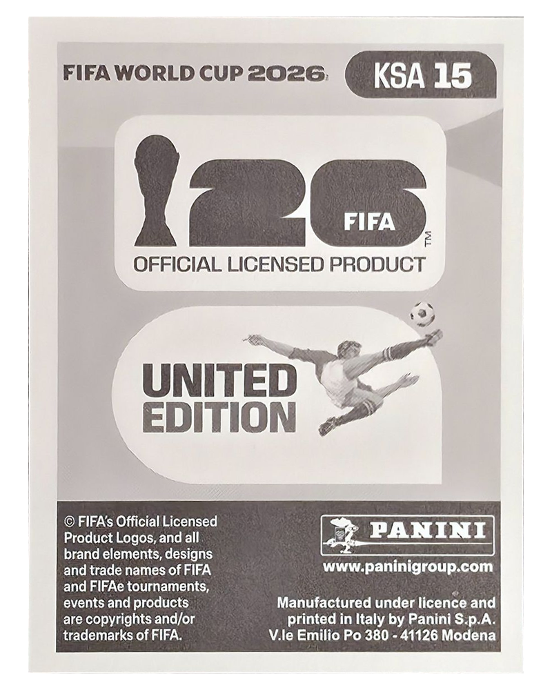 Panini FIFA WM 2026 United - KSA 15 - Marwan Alsahafi
