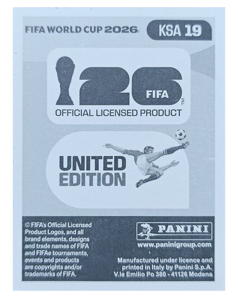 Panini FIFA WM 2026 United - KSA 19 - Saleh Alshehri