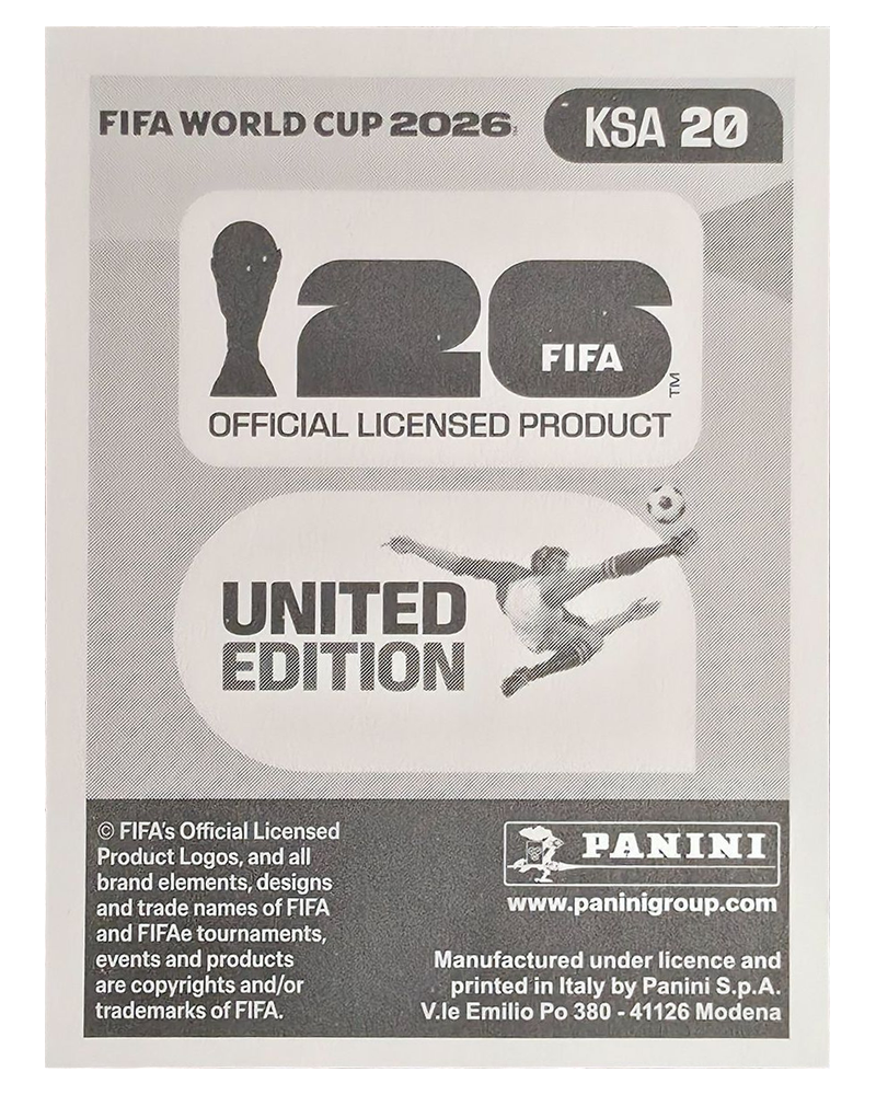 Panini FIFA WM 2026 United - KSA 20 - Abdullah Al-Hamdan