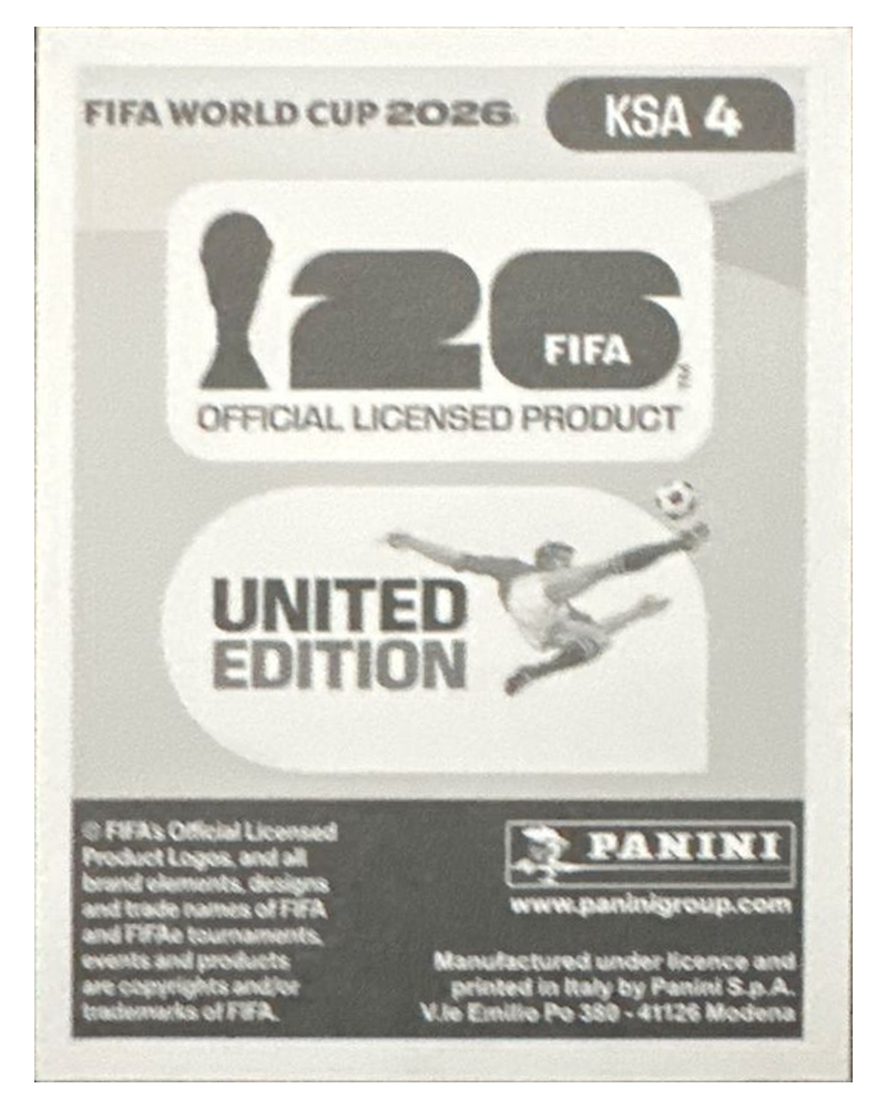 Panini FIFA WM 2026 United - KSA 4 - Saud Abdulhamid
