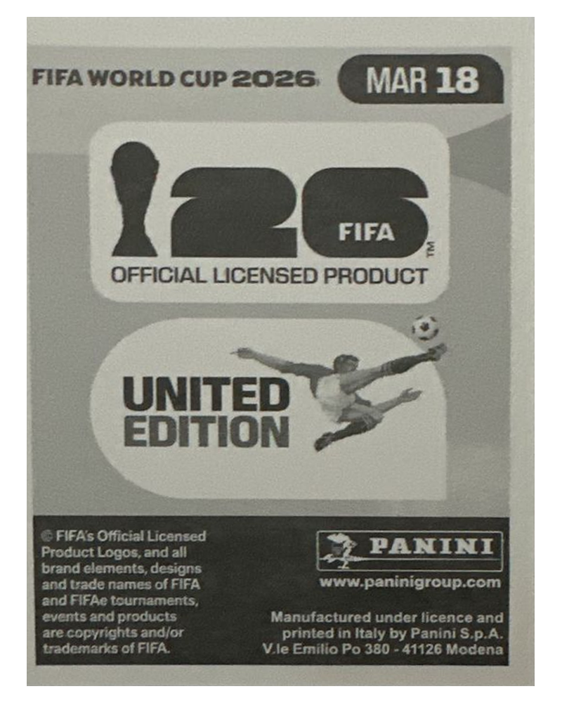 Panini FIFA WM 2026 United - MAR 18 - Soufiane Rahimi