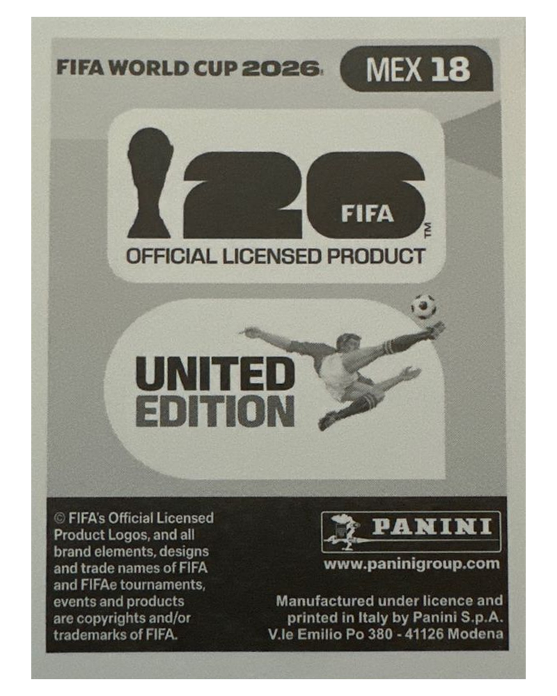 Panini FIFA WM 2026 United - MEX 18 - Alexis Vega