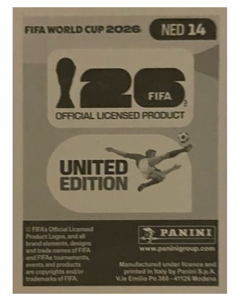 Panini FIFA WM 2026 United - NED 14 - Frenkie de Jong