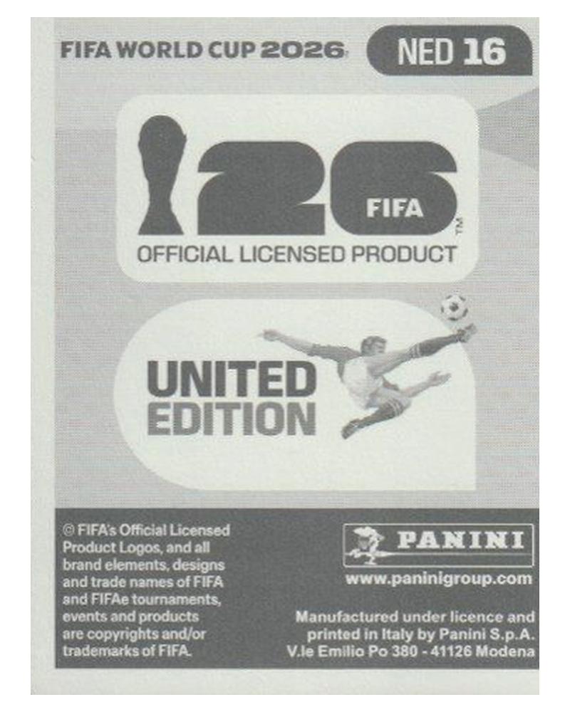 Panini FIFA WM 2026 United - NED 16 - Justin Kluivert