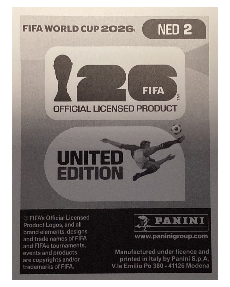 Panini FIFA WM 2026 United - NED 2 - Bart Verbruggen