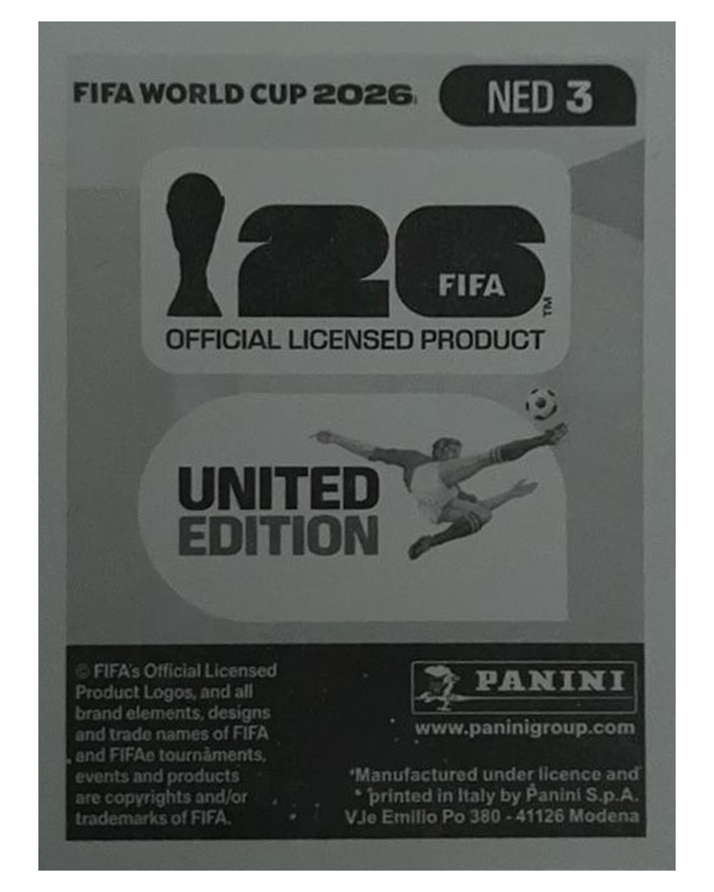 Panini FIFA WM 2026 United - NED 3 - Virgil van Dijk
