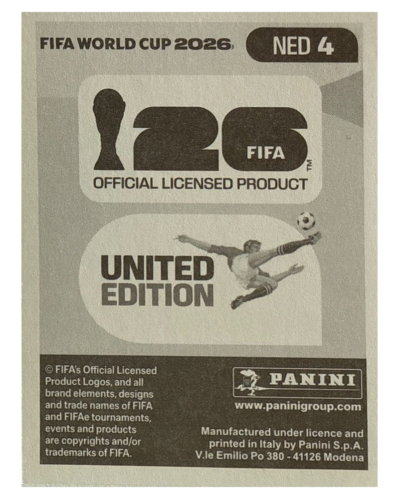 Panini FIFA WM 2026 United - NED 4 - Micky van de Ven