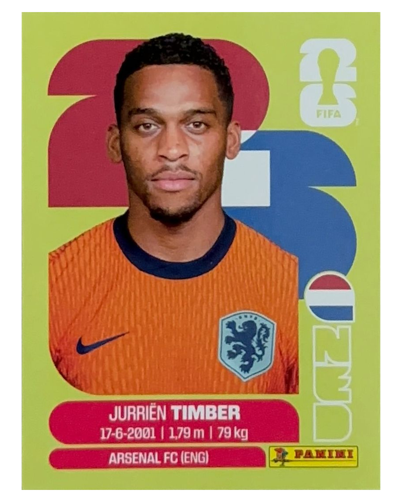 Panini FIFA WM 2026 United - NED 5 - Jurrien Timber