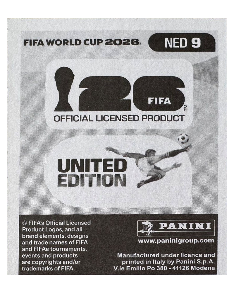 Panini FIFA WM 2026 United - NED 9 - Jan Paul van Hecke