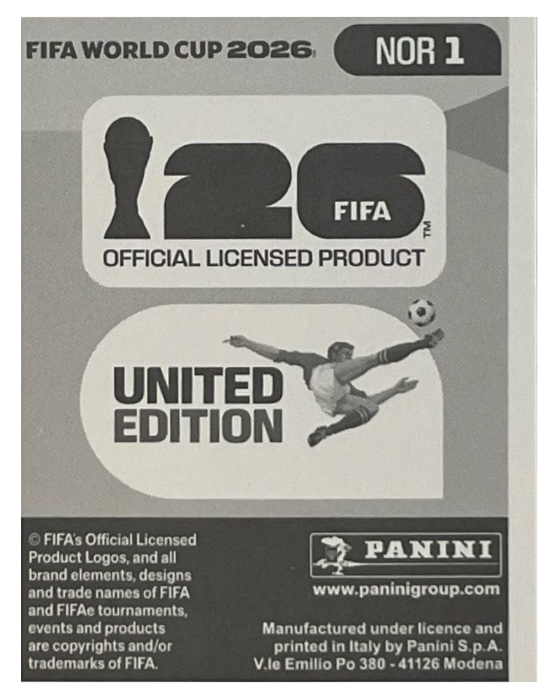 Panini FIFA WM 2026 United - NOR 1 - Team Logo