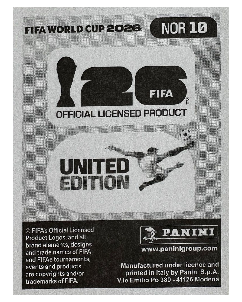Panini FIFA WM 2026 United - NOR 10 - Martin Ødegaard