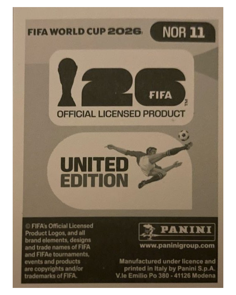 Panini FIFA WM 2026 United - NOR 11 - Sander Berge