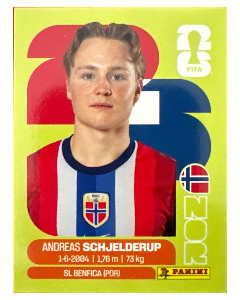 Panini FIFA WM 2026 United - NOR 12 - Andreas Schjelderup Vorderseite