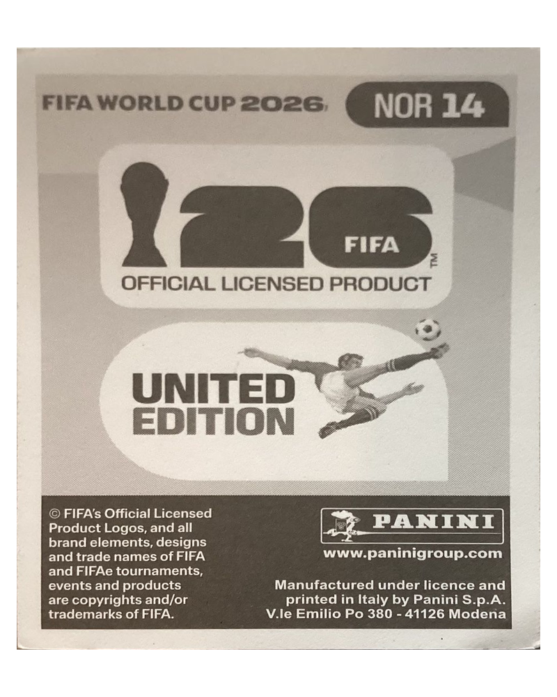 Panini FIFA WM 2026 United - NOR 14 - Patrick Berg