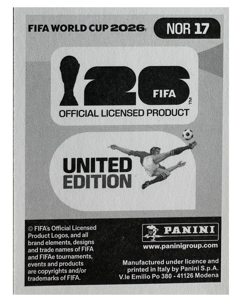 Panini FIFA WM 2026 United - NOR 17 - Aron Dønnum