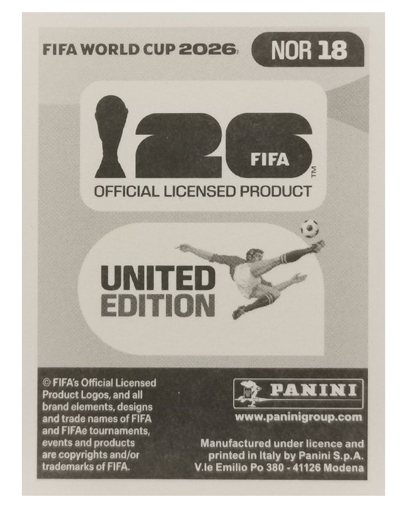 Panini FIFA WM 2026 United - NOR 18 - Jorgen Strand Larsen