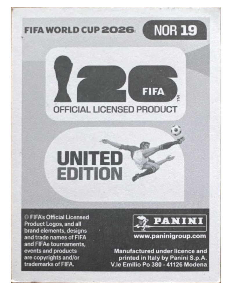 Panini FIFA WM 2026 United - NOR 19 - Antonio Nusa
