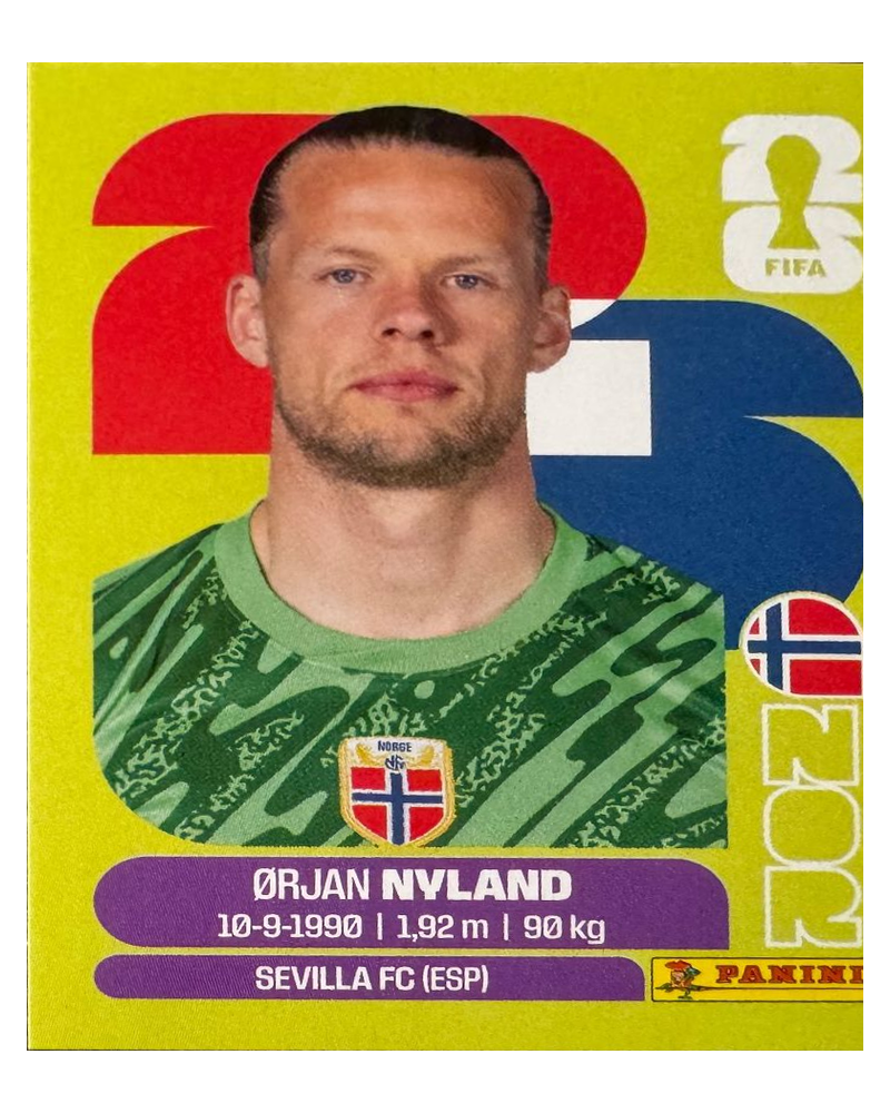 Panini FIFA WM 2026 United - NOR 2 - Orjan Nyland