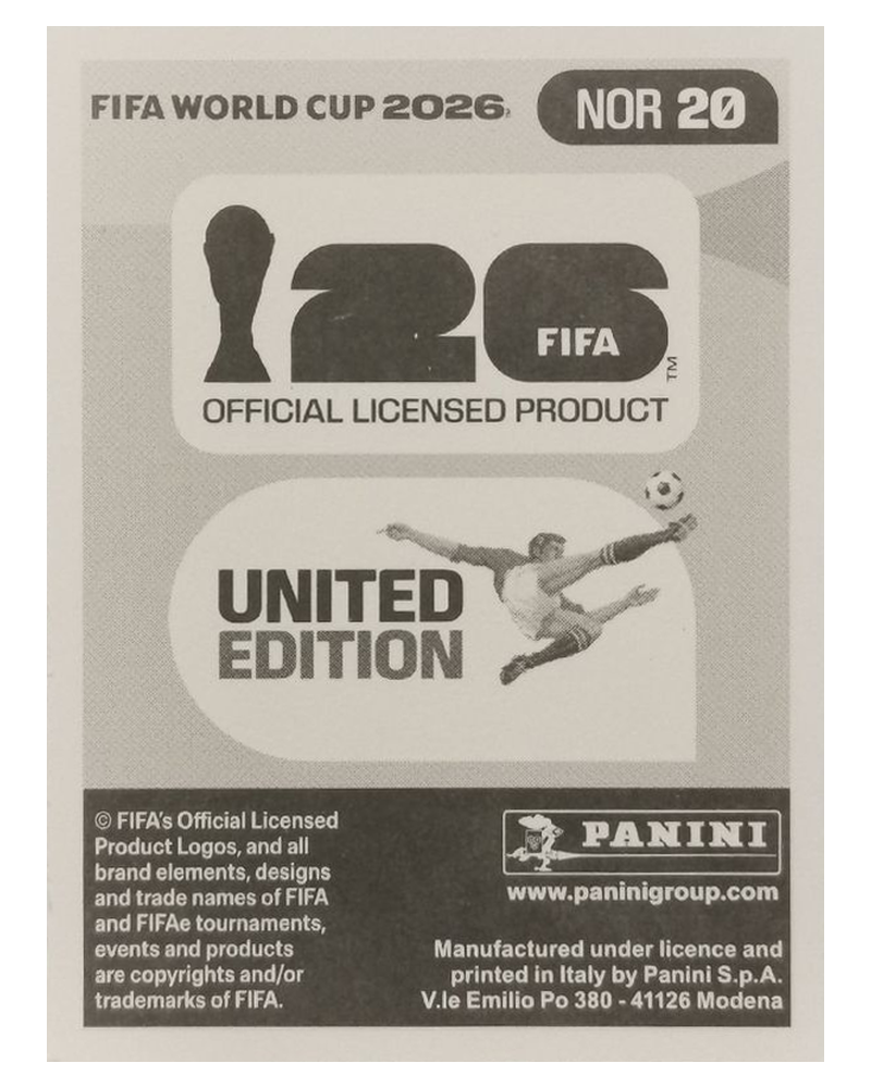 Panini FIFA WM 2026 United - NOR 20 - Oscar Bobb