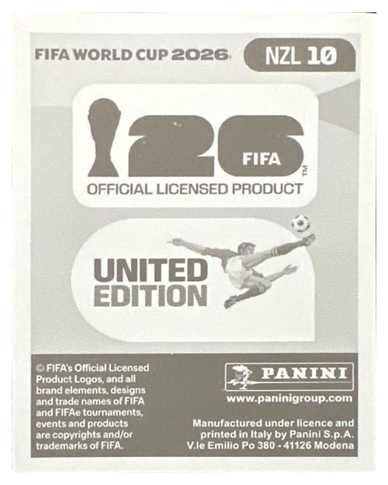 Panini FIFA WM 2026 United - NZL 10 - Joe Bell