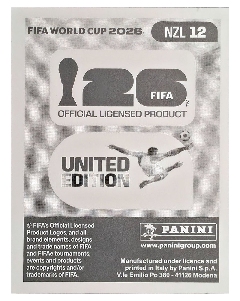 Panini FIFA WM 2026 United - NZL 12 - Ryan Thomas