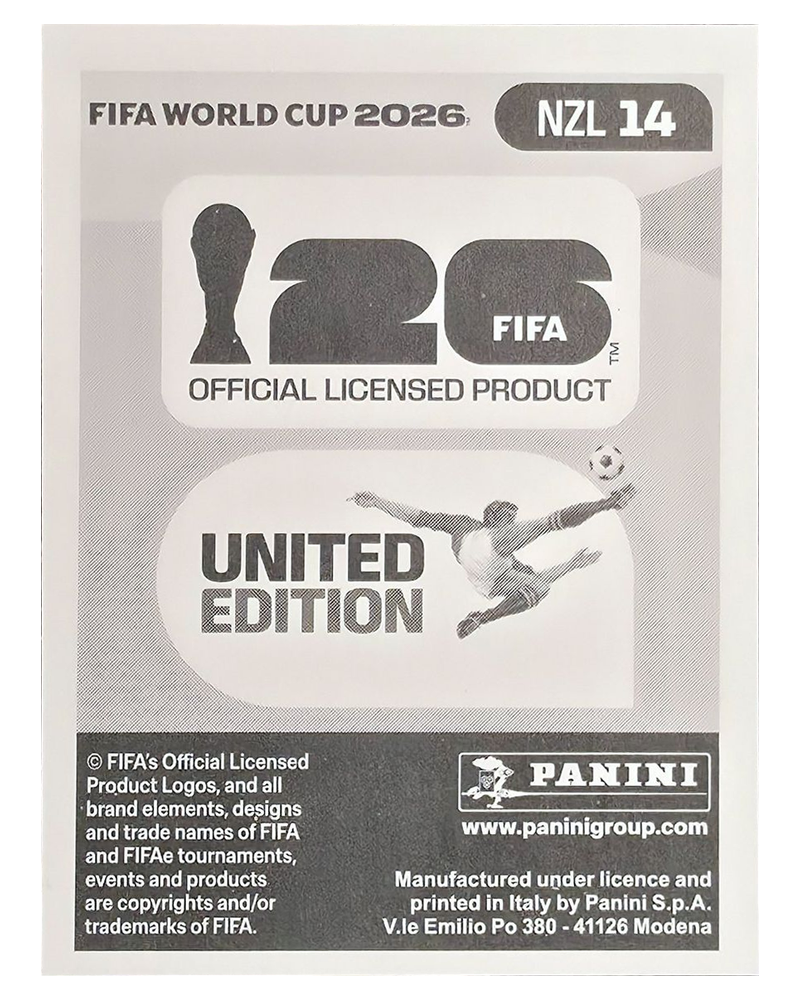 Panini FIFA WM 2026 United - NZL 14 - Matthew Garbett