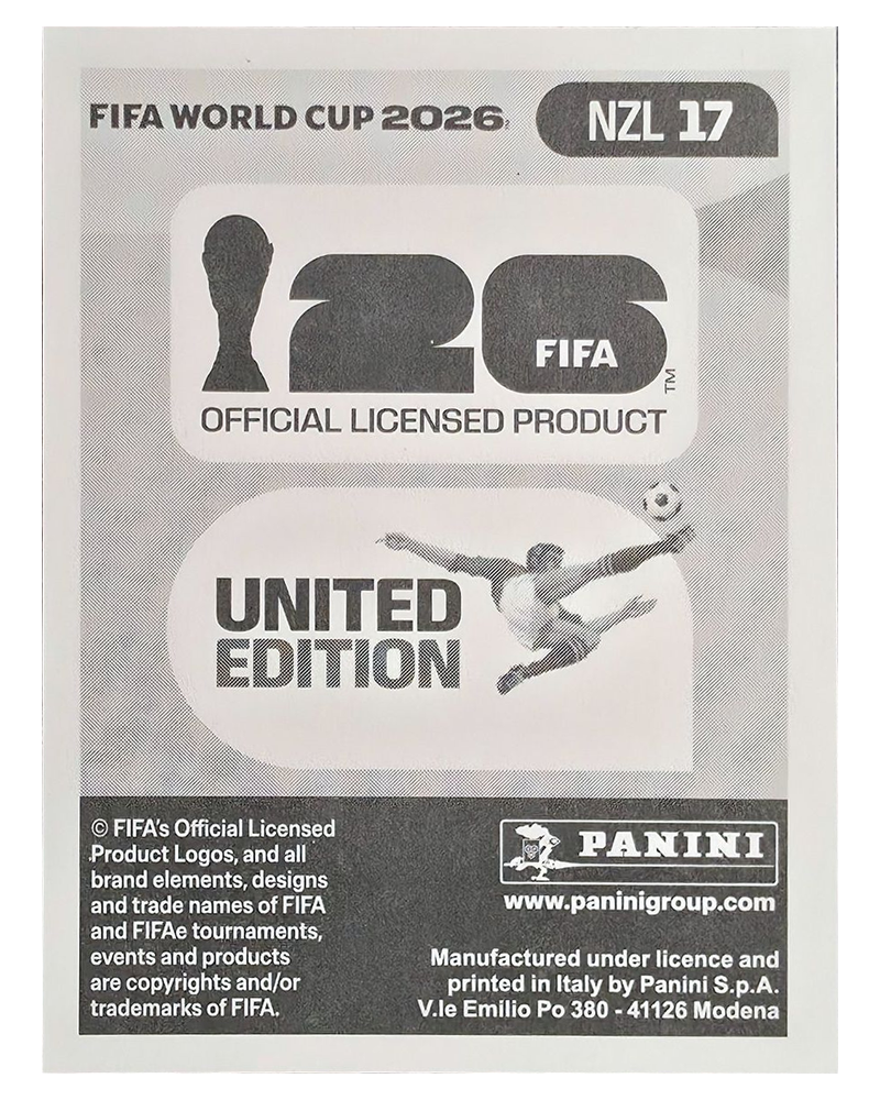 Panini FIFA WM 2026 United - NZL 17 - Chris Wood