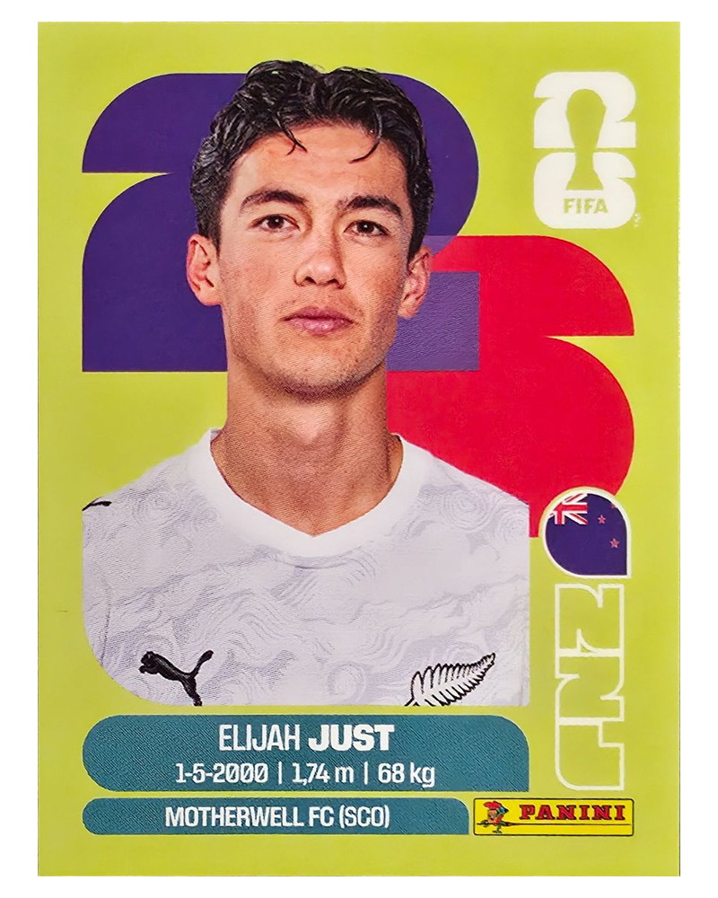 Panini FIFA WM 2026 United - NZL 18 - Elijah Just