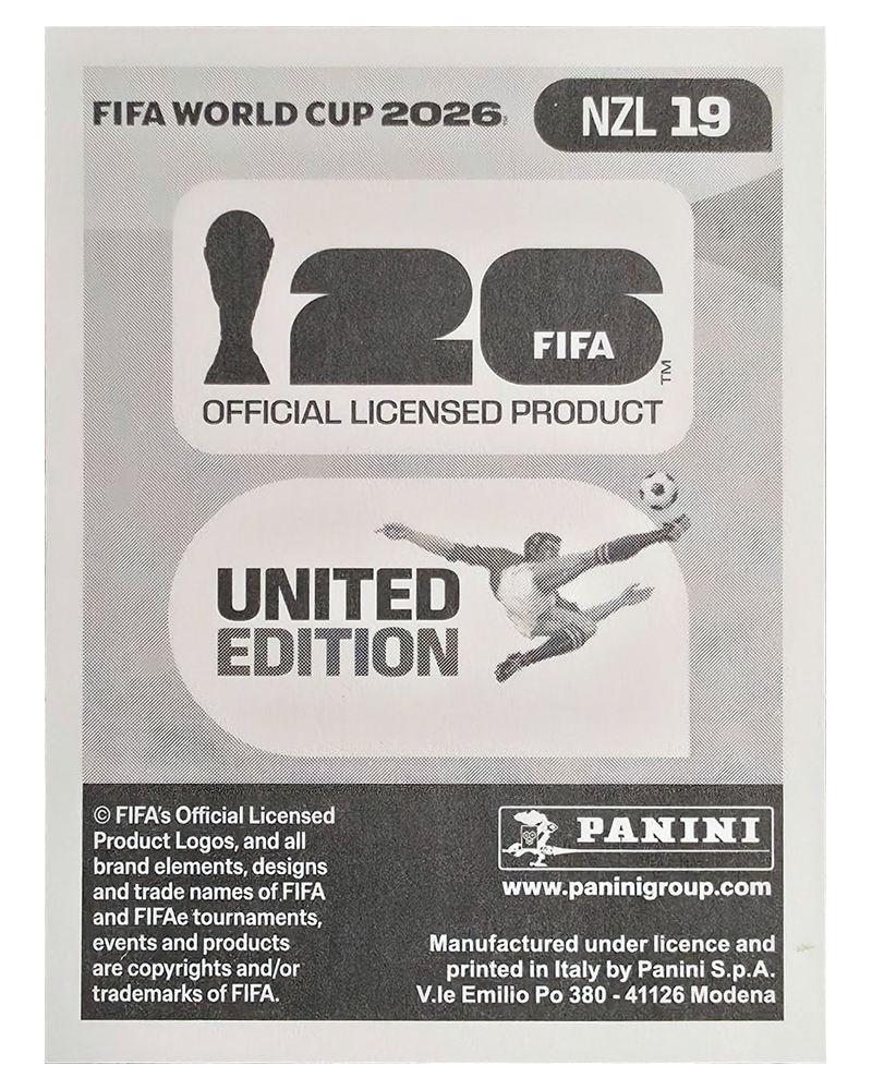 Panini FIFA WM 2026 United - NZL 19 - Callum McCowatt