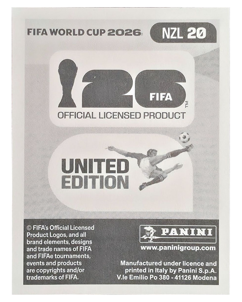 Panini FIFA WM 2026 United - NZL 20 - Kosta Barbarouses
