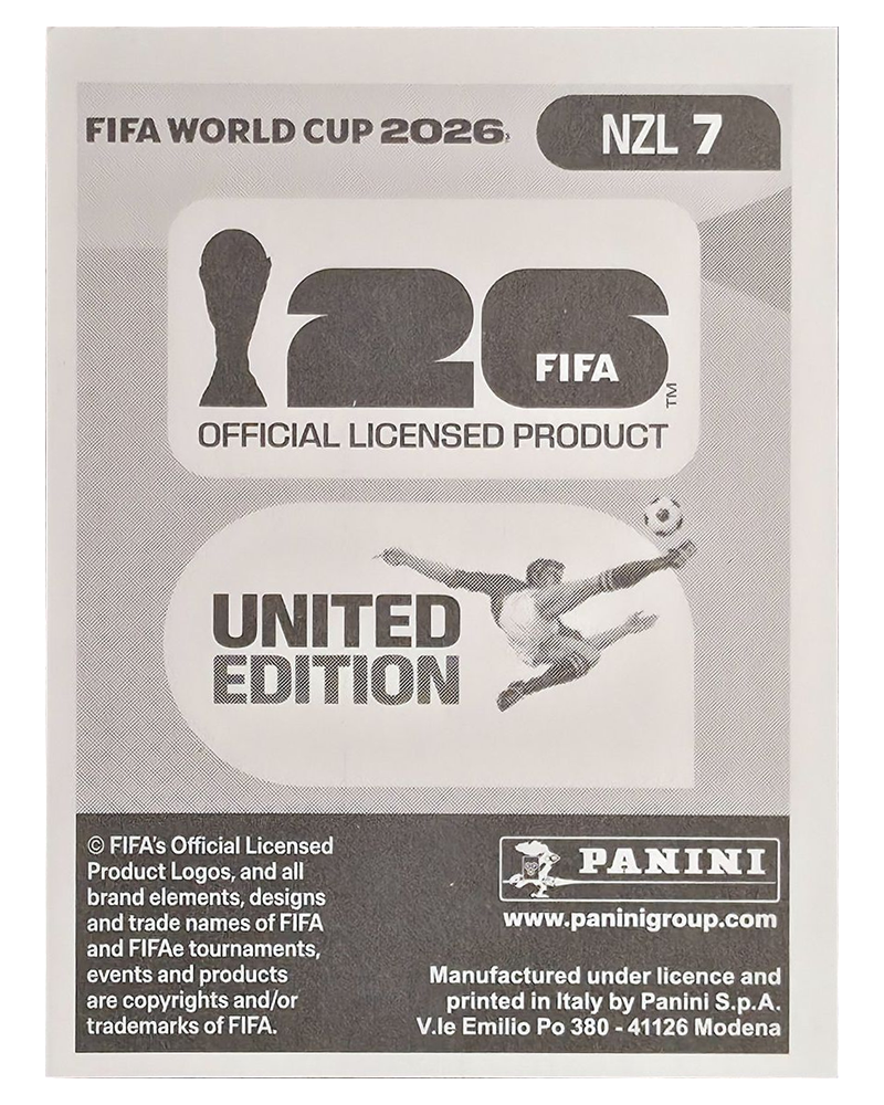 Panini FIFA WM 2026 United - NZL 7 - Tyler Bindon