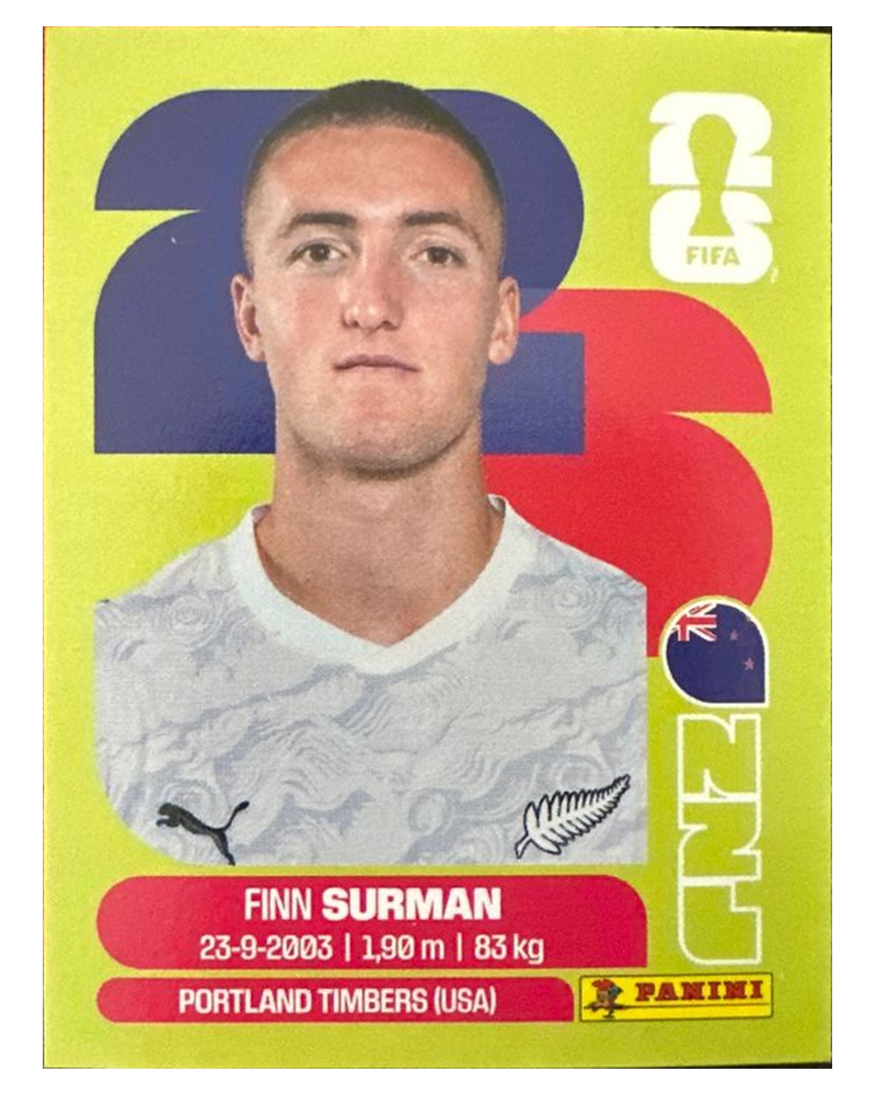 Panini FIFA WM 2026 United - NZL 9 - Finn Surman