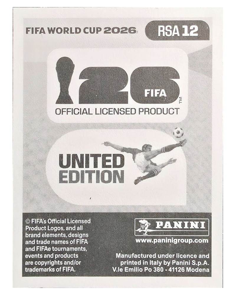 Panini FIFA WM 2026 United - RSA 12 - Thalente Mbatha