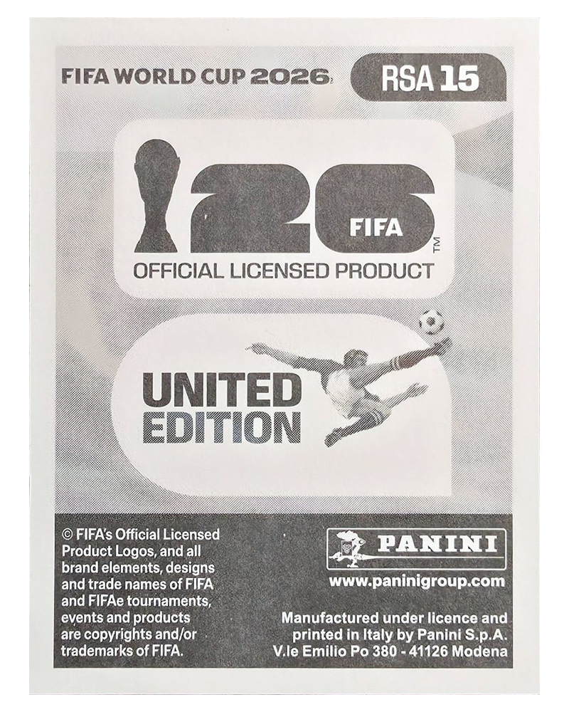 Panini FIFA WM 2026 United - RSA 15 - Yaya Sithole