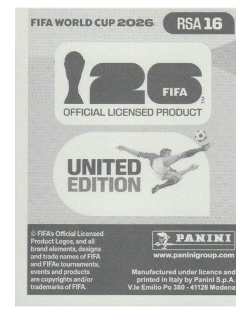 Panini FIFA WM 2026 United - RSA 16 - Sipho Mbule