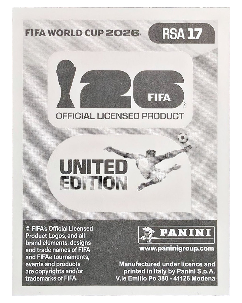 Panini FIFA WM 2026 United - RSA 17 - Lyle Foster