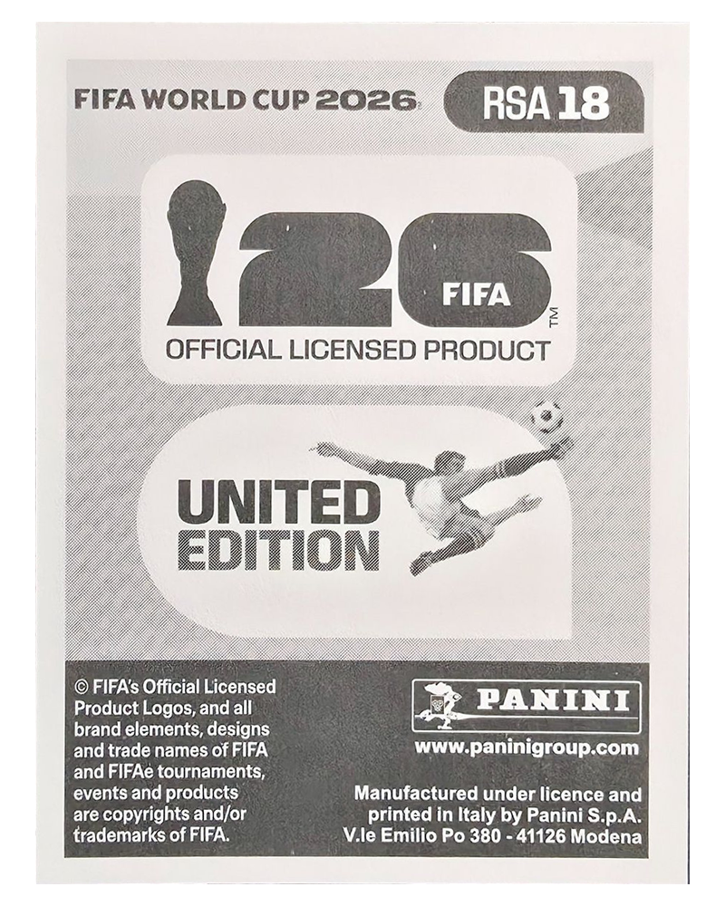 Panini FIFA WM 2026 United - RSA 18 - Iqraam Rayners